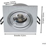 Eglo - Terni PRO - Inbouwspot - Aluminium-Geborsteld - 92x92mm