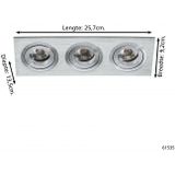 Eglo - Terni PRO - Inbouwspot - Aluminium - 3-Lichts
