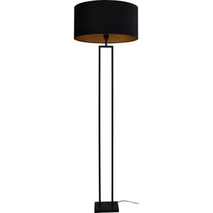 Vloerlamp Veneto mat zwart  h.168cm met zwarte kap
