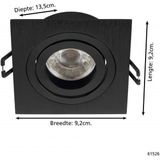 Eglo - Terni PRO - Inbouwspot - Zwart - 92x92 mm