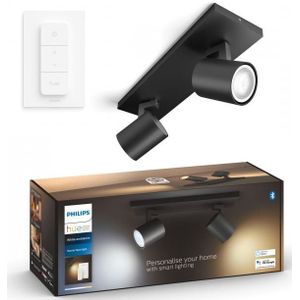 Philips Hue Runner 2-Spot opbouwspot White Ambiance Zwart + dimmer