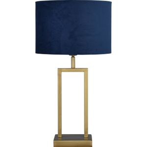 Tafellamp Veneto brons  klein met donker blauwe kap