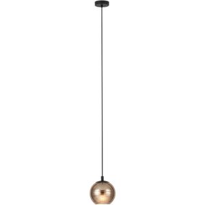 Hanglamp Lemorieta Zwart met goudkleurig glas