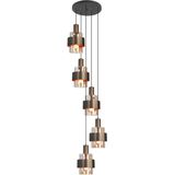 Hanglamp Marrone 5-lichts Rond Brons/Bruin