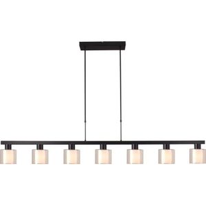 Hanglamp Lauria 7lichts mat zwart 180cm
