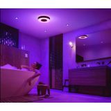 Philips Hue Xamento - Badkamerplafondlamp - Wit en Gekleurd Licht - Zwart - 38cm