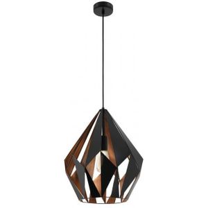 Hanglamp Carlton 1Lichts Zwart/Koper 38 cm