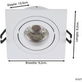 Eglo - Terni PRO - Inbouwspot - Wit - 92x92 mm