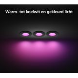 Philips - Hue Platte Inbouwspots - Wit - 3-pack - 90mm - Bluetooth Compatibel - LED Spots