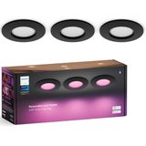 Philips - Hue Platte Inbouwspots - Wit - 3-pack - 90mm - Bluetooth Compatibel - LED Spots