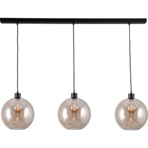 Hanglamp Lazise 3-lichts 130x8cm goud glas Ø30cm