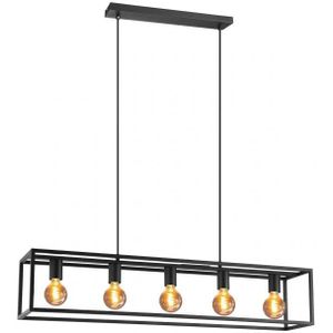 EGLO Eldrick Hanglamp - E27 - 100 cm - Staal - Zwart