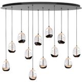 Highlight - Hanglamp Clear Egg ovaal 12 lichts L 140 cm helder-zwart