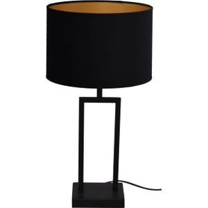 Tafellamp Veneto mat zwart  klein met zwarte kap
