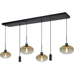 Hanglamp Cipolla 6lichts zwart  130x25cm