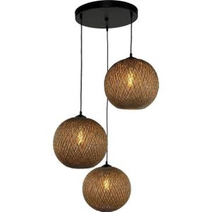 Hk-living hanglamp kroonluchter geknoopt touw naturel beige 50x50x110cm -  online kopen | Lage prijs | beslist.nl