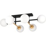 Plafondlamp Paz 6-lichts Zwart Goud