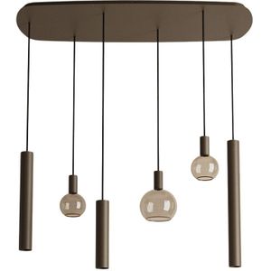 ZTaHL by Dijkos - Riva Deens - Hanglamp - Platinum - Ovaal 110 cm
