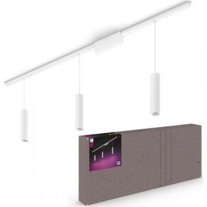 Hue Perifo railverlichting plafond - wit en gekleurd licht - 3 hanglampen - wit - basisset