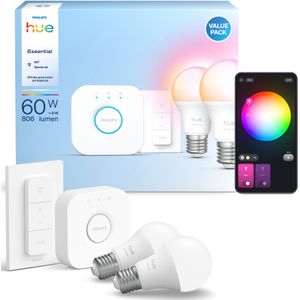 Philips - Hue Essential - Starterkit - E27 - Slimme LED-lampen - Wit en Kleur