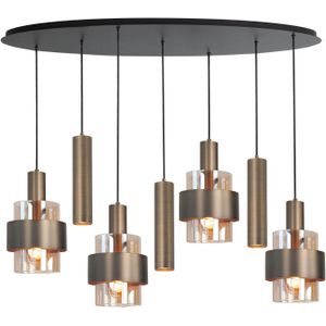 Hanglamp Marrone 7-lichts Ovaal Brons/Amber