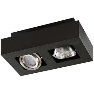Arcchio - plafondlamp - 2 lichts - aluminium - H: 8.5 cm - GU10 - zwart