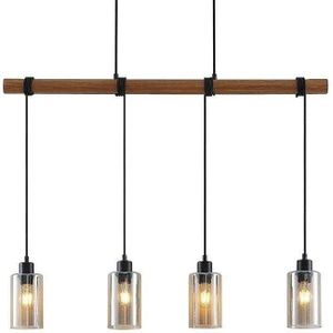 Lindby - Emavi Hanglamp Black/Smoke/Wood