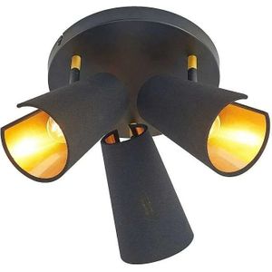 Lindby - Zylindro 3 Plafondlamp Black/Gold