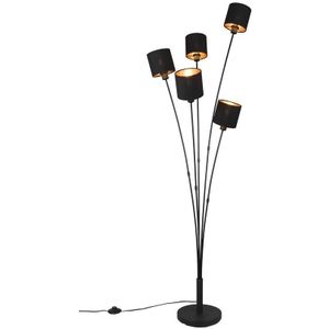 Lindby - Kyden 5 Vloerlamp Black/Gold