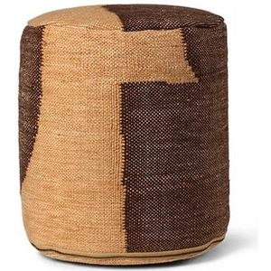 ferm LIVING - Forene Cylinder Pouf Tan/Chocolate