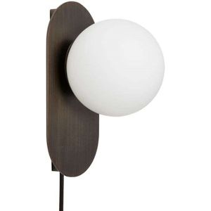 Hübsch - Moon Wandlamp Opal/Burnished Brass