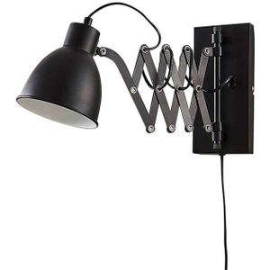 Lindby - wandlamp - 1licht - metaal - H: 22 cm - E14 - zwart