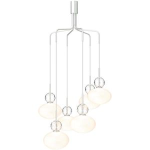 Nuura - Rizzatto Cluster 6 Kroonluchter Satin Silver/Opal