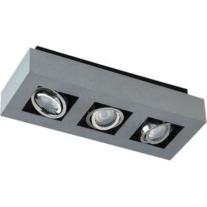 Arcchio - Plafondlamp - 3 Lichts - Aluminium - H: 8.5 cm - GU10 - Zilvergrijs