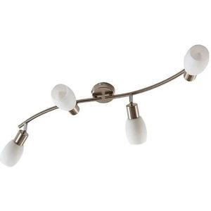 Lindby - Arda 4 Plafondlamp L70 Stainless Steel/Opal