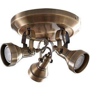 Lindby - Perseas 3 Round Plafondlamp Antique Brass Lindby