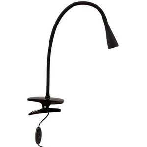Lindby - Klemlamp - 1licht - kunststof, siliconen, metaal - H: 44 cm - zwart - Inclusief lichtbron