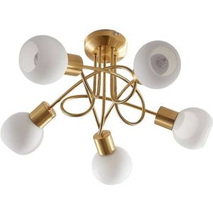 Lindby - Elaina 5 Plafondlamp Brass/Opal Lindby