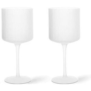ferm LIVING - Ripple Rood Wine Glasses Set of 2 Frosted