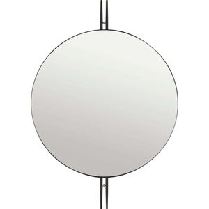 GUBI - IOI Wall Mirror Round Ø80 Black/Brass