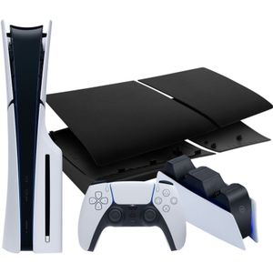 PlayStation 5 Slim Disc Edition + Covers Zwart + Oplaadstation