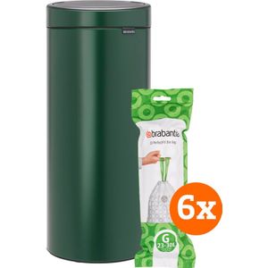 Brabantia Touch Bin 30 Liter Pine Green + Vuilniszakken (120 stuks)