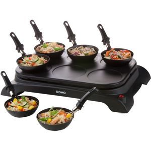 Domo DO8710W - 2-in-1 Wokset + Pannenkoekenplaat - 6 pannetjes