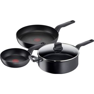 Tefal Hard Titanium Pro Koekenpannenset 24 + 28 cm + Hapjespan 28 cm