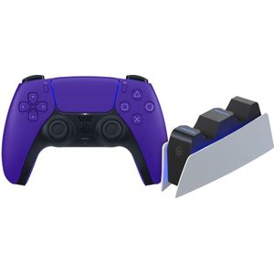 Sony PlayStation5 DualSense draadloze controller Galactic Purple + BlueBuilt oplaadstation