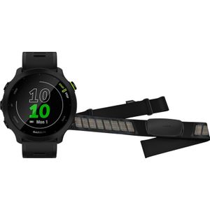 Garmin Forerunner 55 Zwart + Garmin HRM-DUAL Hartslagmeter Borstband Zwart