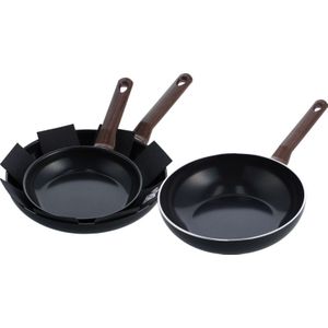 BK Simply Ceramic Keramische koekenpannenset 24 + 28 cm + Wokpan 28 cm