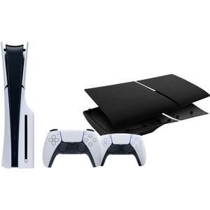 PlayStation 5 Slim Disc Edition + Covers Zwart + Extra Controller Wit