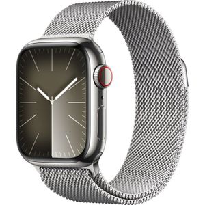 Apple Watch Series 9 4G 41mm Zilver Rvs Milanese Polsband