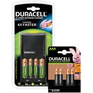 Duracell Hi-Speed batterijlader AA - AAA + Ultra AAA-batterijen 4 stuks